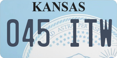 KS license plate 045ITW