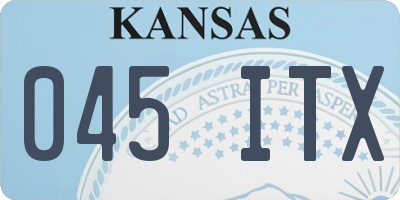 KS license plate 045ITX