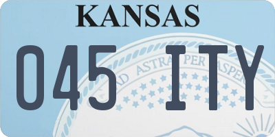 KS license plate 045ITY