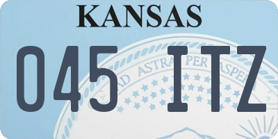 KS license plate 045ITZ