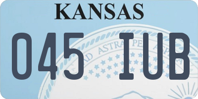 KS license plate 045IUB