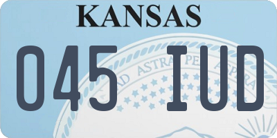 KS license plate 045IUD