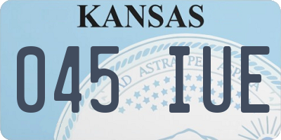 KS license plate 045IUE