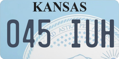 KS license plate 045IUH