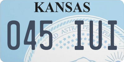 KS license plate 045IUI