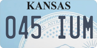 KS license plate 045IUM