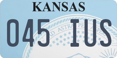 KS license plate 045IUS