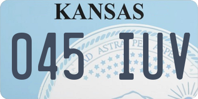 KS license plate 045IUV