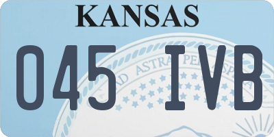 KS license plate 045IVB
