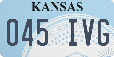 KS license plate 045IVG