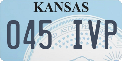 KS license plate 045IVP