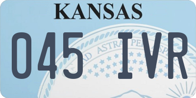 KS license plate 045IVR