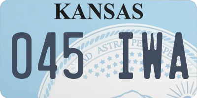 KS license plate 045IWA