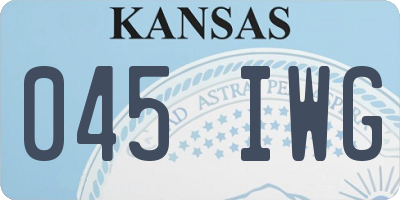 KS license plate 045IWG