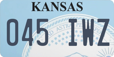 KS license plate 045IWZ