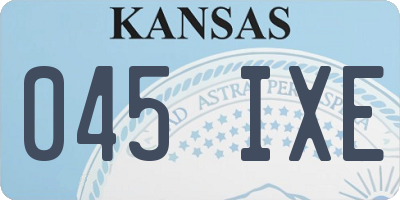 KS license plate 045IXE