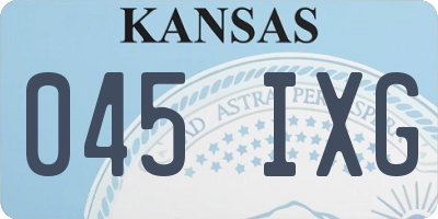 KS license plate 045IXG