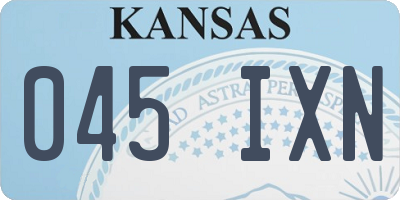 KS license plate 045IXN