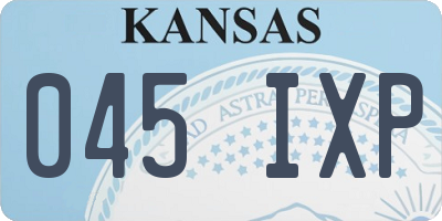KS license plate 045IXP