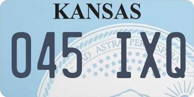 KS license plate 045IXQ