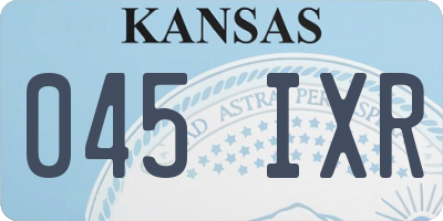 KS license plate 045IXR