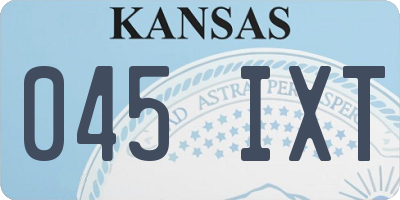 KS license plate 045IXT