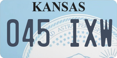 KS license plate 045IXW
