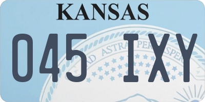 KS license plate 045IXY