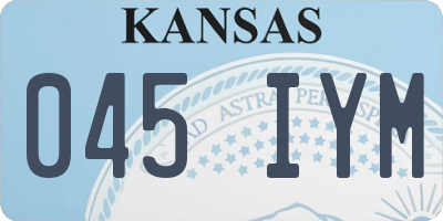 KS license plate 045IYM