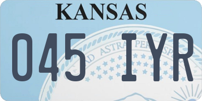 KS license plate 045IYR