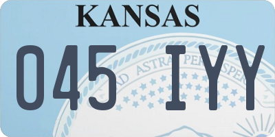 KS license plate 045IYY