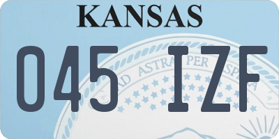 KS license plate 045IZF