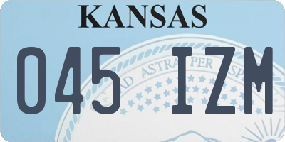 KS license plate 045IZM