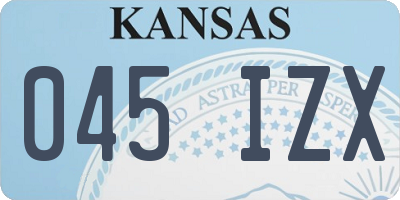 KS license plate 045IZX