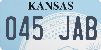 KS license plate 045JAB