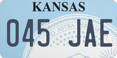 KS license plate 045JAE