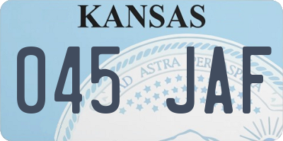 KS license plate 045JAF