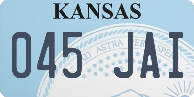 KS license plate 045JAI