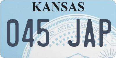 KS license plate 045JAP
