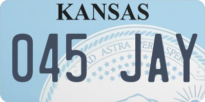 KS license plate 045JAY