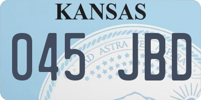KS license plate 045JBD