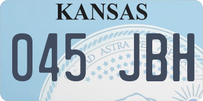 KS license plate 045JBH