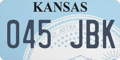 KS license plate 045JBK