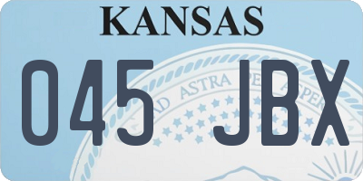 KS license plate 045JBX