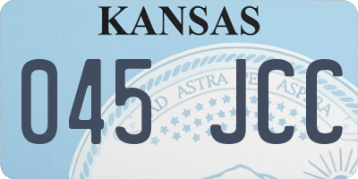 KS license plate 045JCC
