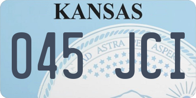 KS license plate 045JCI