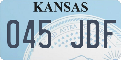 KS license plate 045JDF