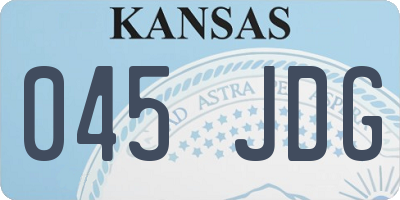 KS license plate 045JDG