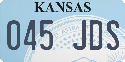 KS license plate 045JDS