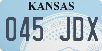 KS license plate 045JDX